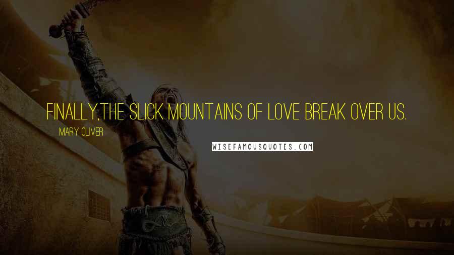 Mary Oliver Quotes: Finally,the slick mountains of love break over us.