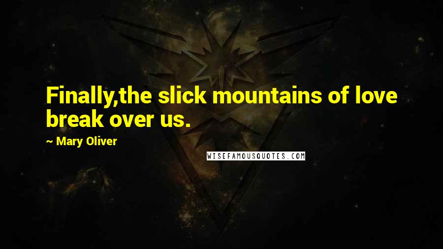 Mary Oliver Quotes: Finally,the slick mountains of love break over us.