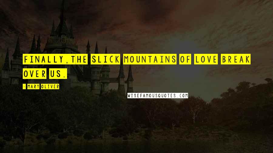 Mary Oliver Quotes: Finally,the slick mountains of love break over us.
