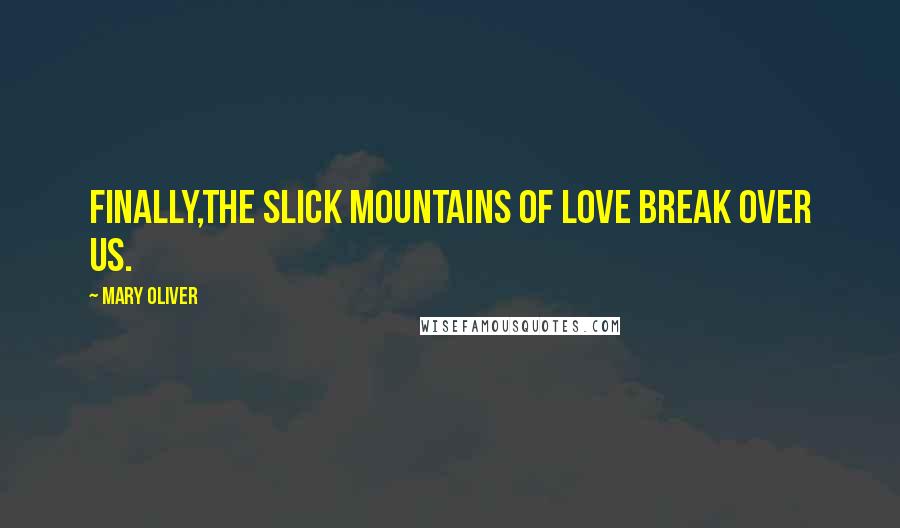 Mary Oliver Quotes: Finally,the slick mountains of love break over us.