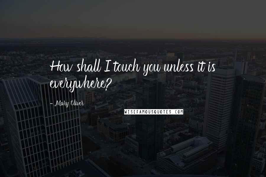 Mary Oliver Quotes: How shall I touch you unless it is everywhere?