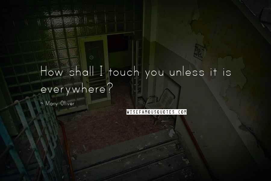 Mary Oliver Quotes: How shall I touch you unless it is everywhere?