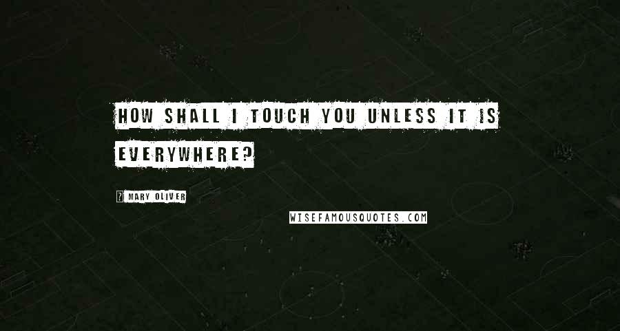 Mary Oliver Quotes: How shall I touch you unless it is everywhere?