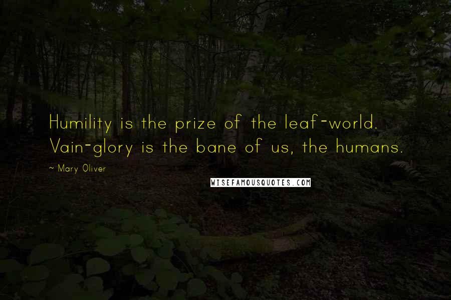 Mary Oliver Quotes: Humility is the prize of the leaf-world. Vain-glory is the bane of us, the humans.