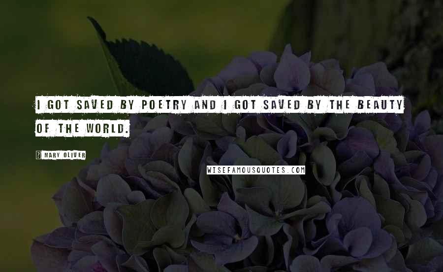 Mary Oliver Quotes: I got saved by poetry and I got saved by the beauty of the world.