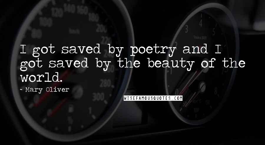 Mary Oliver Quotes: I got saved by poetry and I got saved by the beauty of the world.