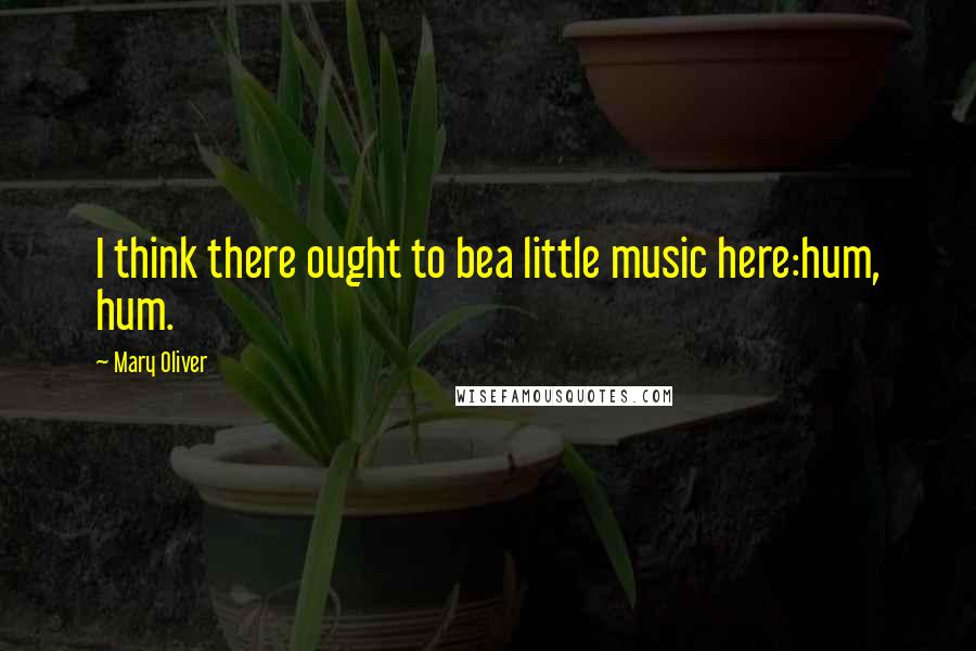 Mary Oliver Quotes: I think there ought to bea little music here:hum, hum.