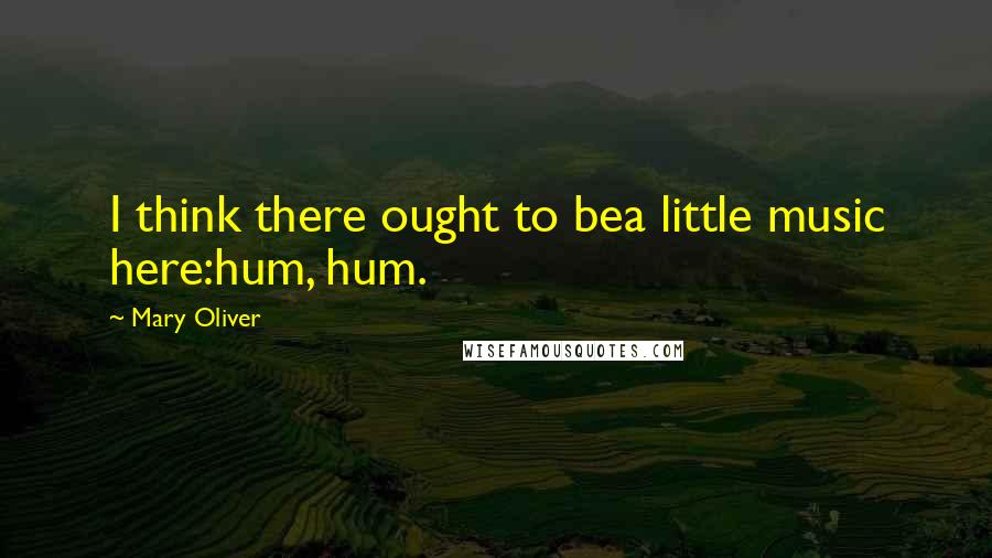 Mary Oliver Quotes: I think there ought to bea little music here:hum, hum.
