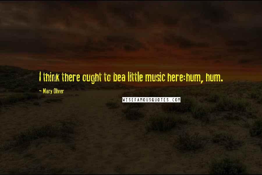 Mary Oliver Quotes: I think there ought to bea little music here:hum, hum.