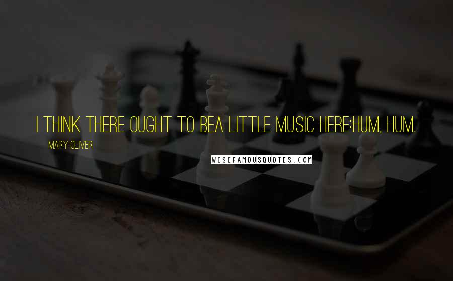 Mary Oliver Quotes: I think there ought to bea little music here:hum, hum.