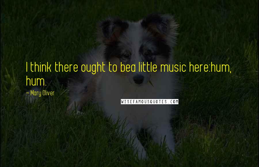Mary Oliver Quotes: I think there ought to bea little music here:hum, hum.