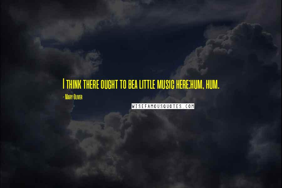 Mary Oliver Quotes: I think there ought to bea little music here:hum, hum.