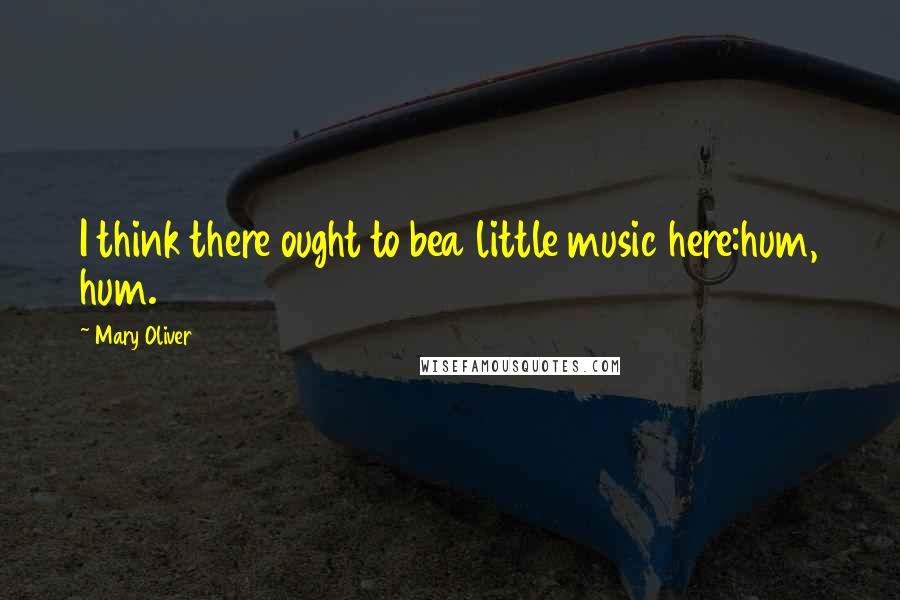 Mary Oliver Quotes: I think there ought to bea little music here:hum, hum.