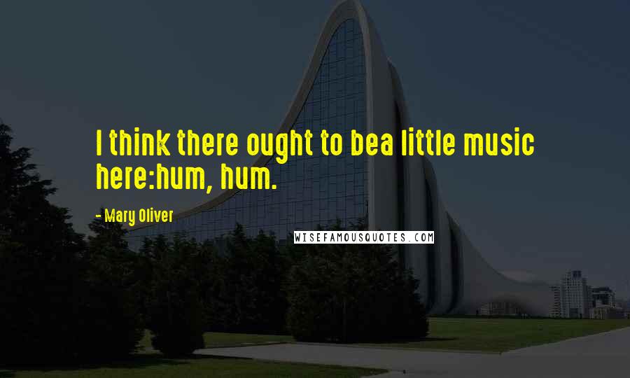 Mary Oliver Quotes: I think there ought to bea little music here:hum, hum.