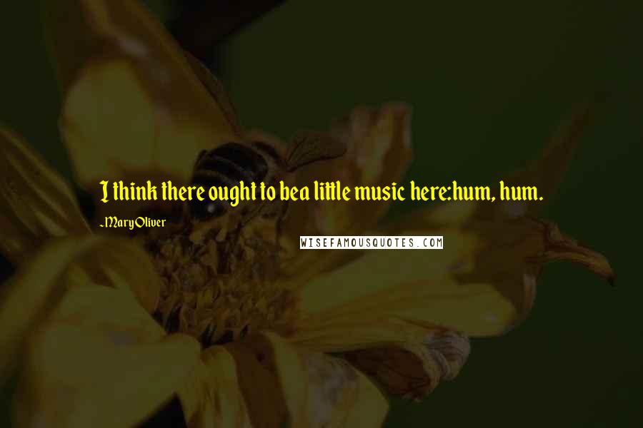 Mary Oliver Quotes: I think there ought to bea little music here:hum, hum.