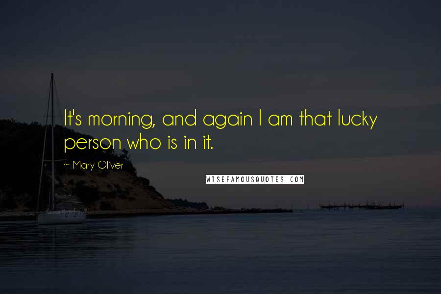 Mary Oliver Quotes: It's morning, and again I am that lucky person who is in it.