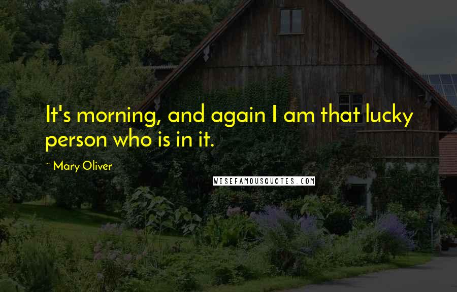 Mary Oliver Quotes: It's morning, and again I am that lucky person who is in it.