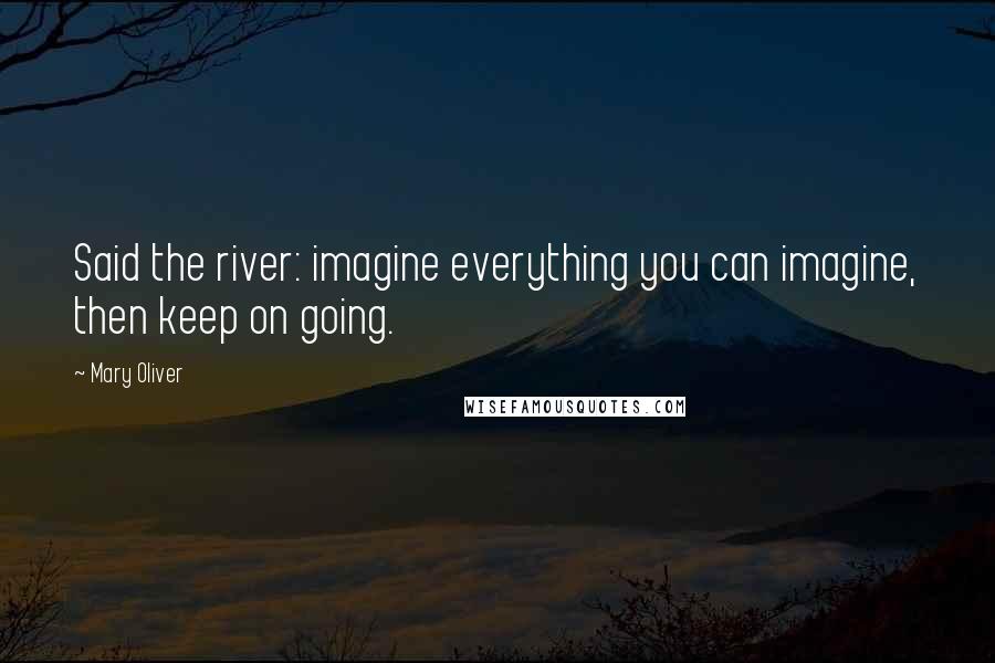 Mary Oliver Quotes: Said the river: imagine everything you can imagine, then keep on going.