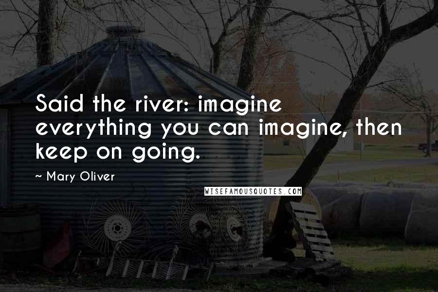 Mary Oliver Quotes: Said the river: imagine everything you can imagine, then keep on going.