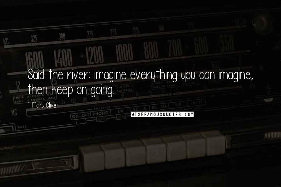 Mary Oliver Quotes: Said the river: imagine everything you can imagine, then keep on going.