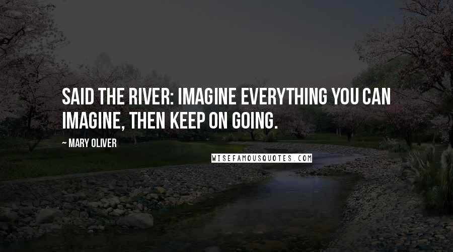 Mary Oliver Quotes: Said the river: imagine everything you can imagine, then keep on going.