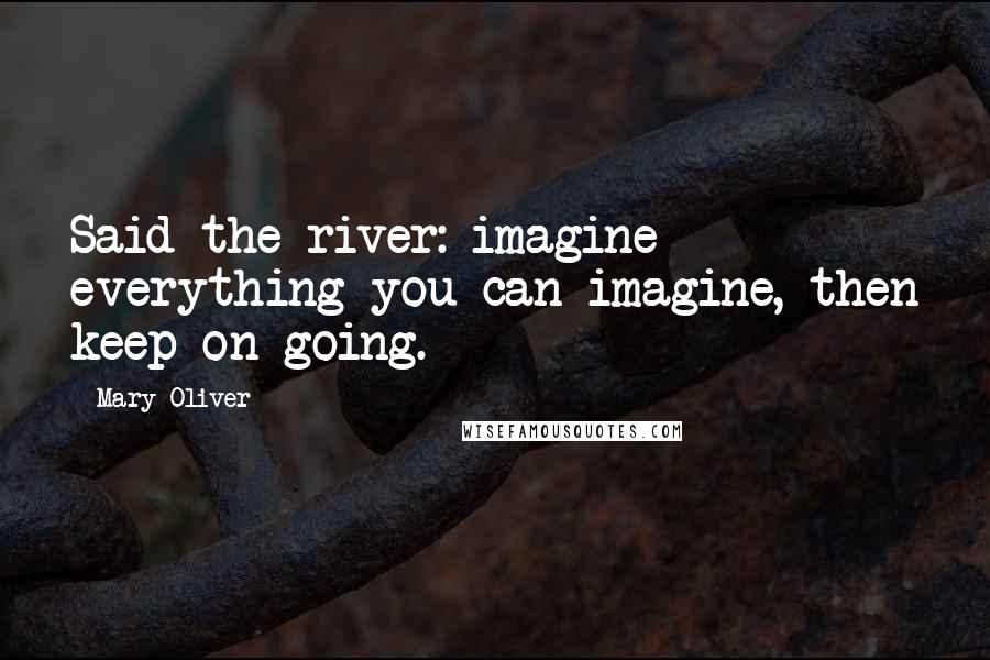 Mary Oliver Quotes: Said the river: imagine everything you can imagine, then keep on going.