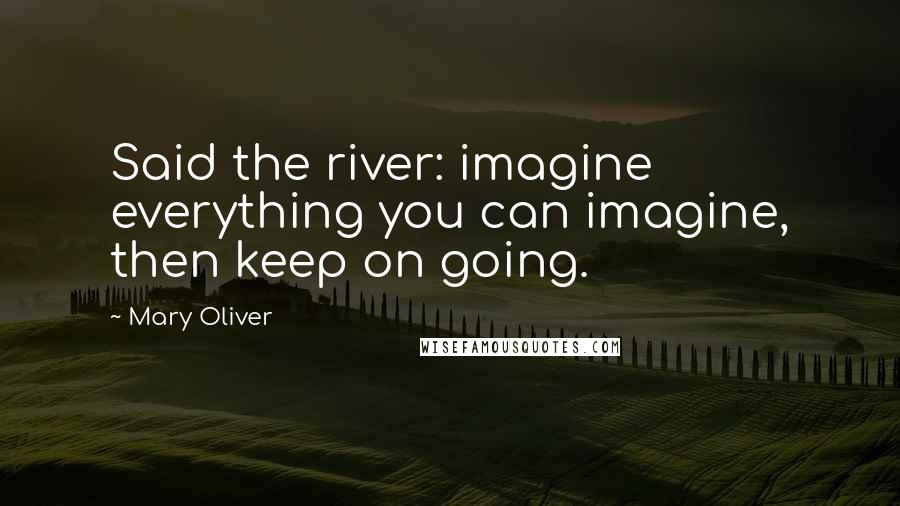 Mary Oliver Quotes: Said the river: imagine everything you can imagine, then keep on going.