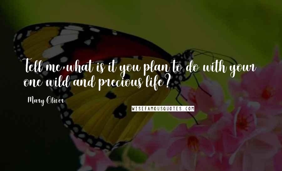 Mary Oliver Quotes: Tell me,what is it you plan to do with your one wild and precious life?