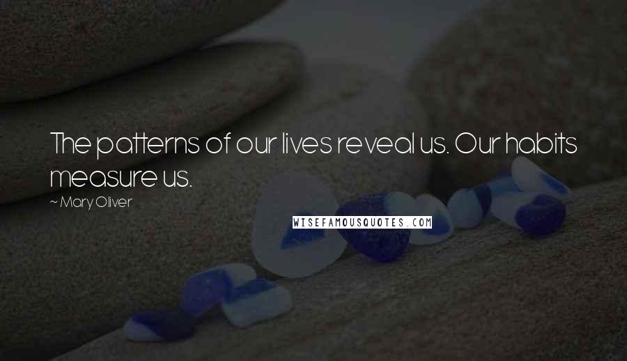 Mary Oliver Quotes: The patterns of our lives reveal us. Our habits measure us.