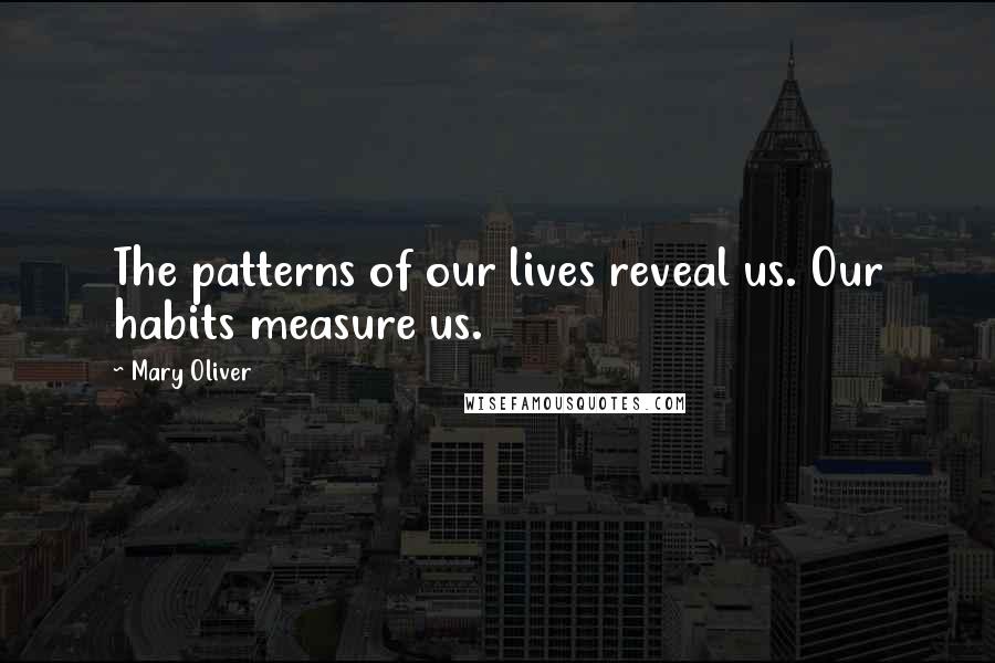 Mary Oliver Quotes: The patterns of our lives reveal us. Our habits measure us.