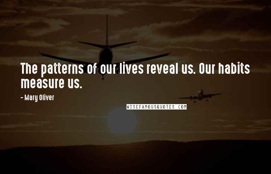 Mary Oliver Quotes: The patterns of our lives reveal us. Our habits measure us.