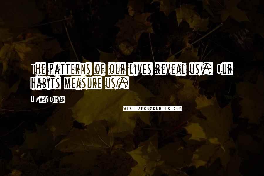 Mary Oliver Quotes: The patterns of our lives reveal us. Our habits measure us.