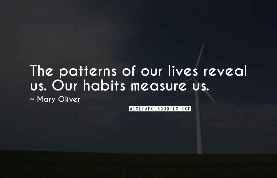 Mary Oliver Quotes: The patterns of our lives reveal us. Our habits measure us.