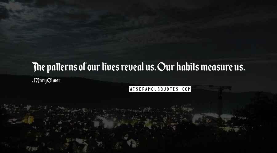 Mary Oliver Quotes: The patterns of our lives reveal us. Our habits measure us.