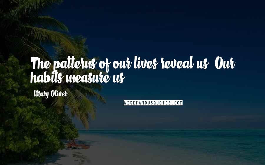 Mary Oliver Quotes: The patterns of our lives reveal us. Our habits measure us.