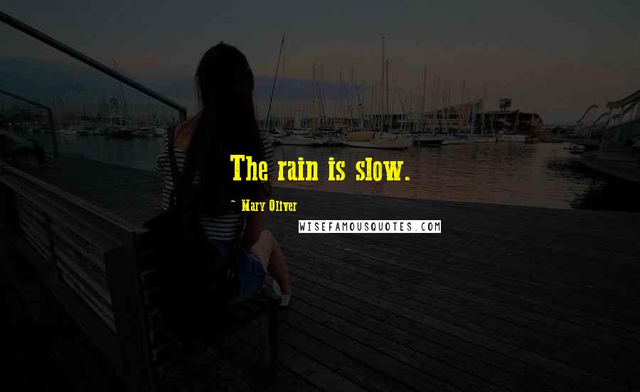 Mary Oliver Quotes: The rain is slow.