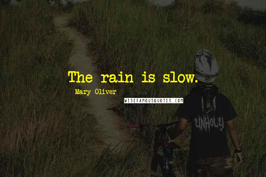 Mary Oliver Quotes: The rain is slow.