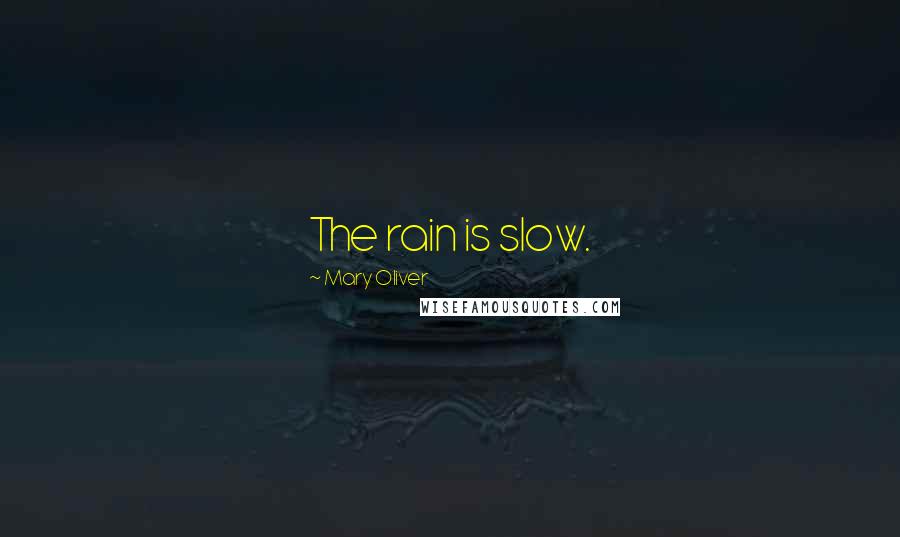 Mary Oliver Quotes: The rain is slow.