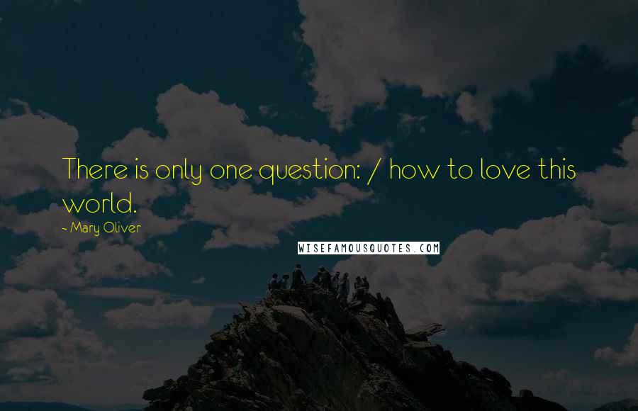 Mary Oliver Quotes: There is only one question: / how to love this world.