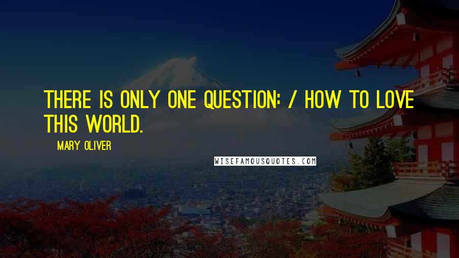 Mary Oliver Quotes: There is only one question: / how to love this world.