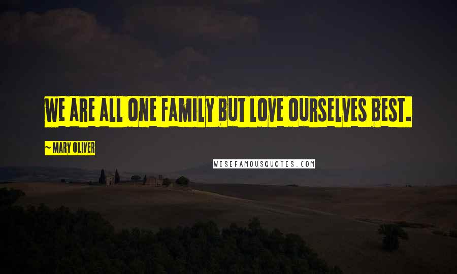 Mary Oliver Quotes: we are all one family but love ourselves best.