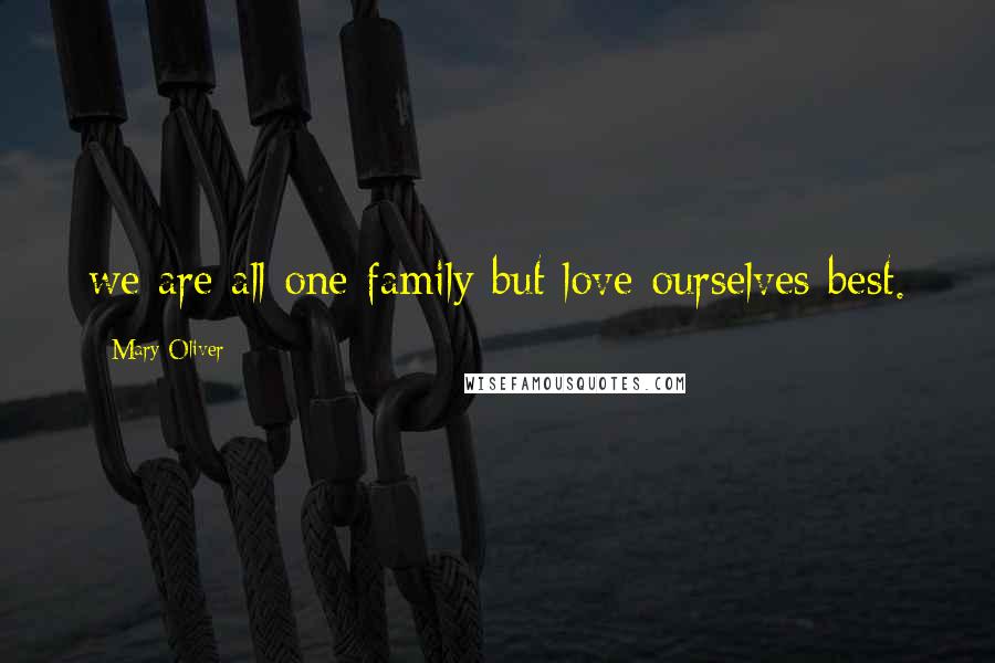 Mary Oliver Quotes: we are all one family but love ourselves best.