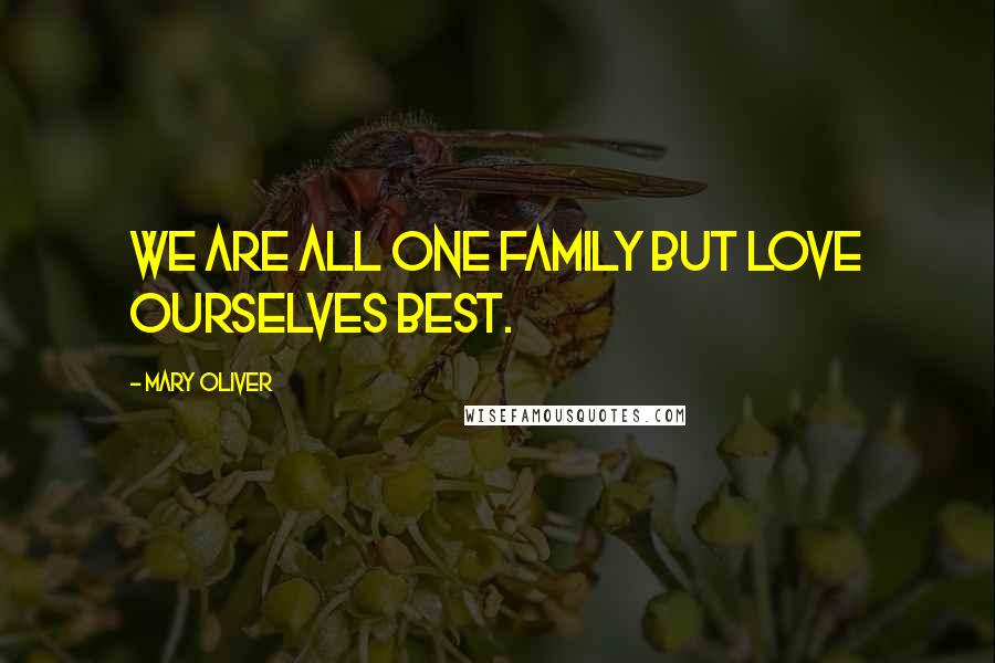 Mary Oliver Quotes: we are all one family but love ourselves best.