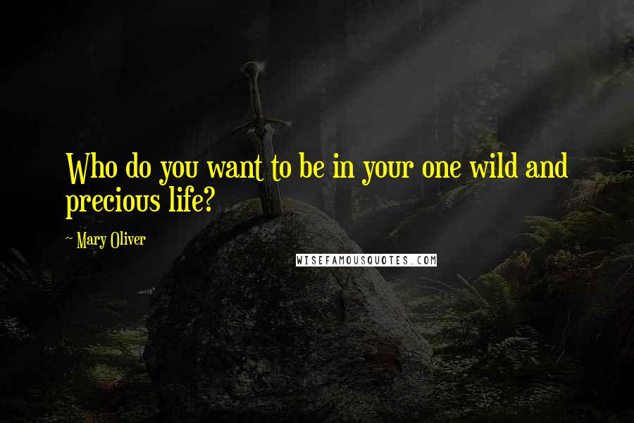 Mary Oliver Quotes: Who do you want to be in your one wild and precious life?