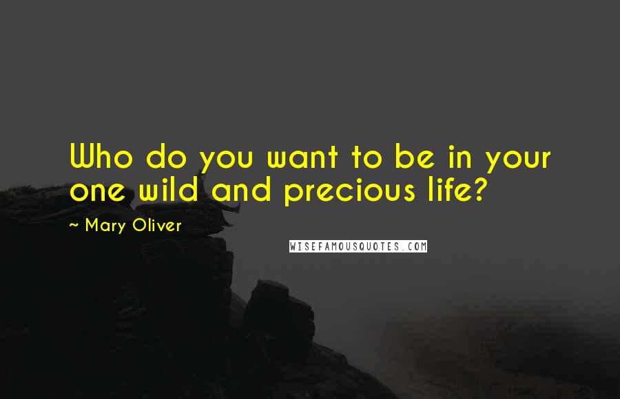 Mary Oliver Quotes: Who do you want to be in your one wild and precious life?