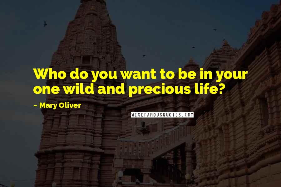 Mary Oliver Quotes: Who do you want to be in your one wild and precious life?