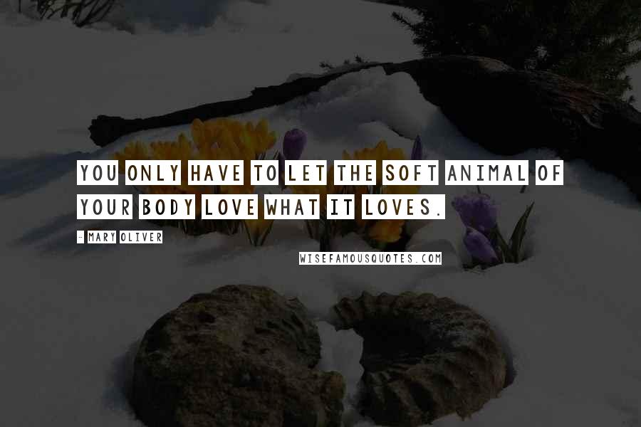 Mary Oliver Quotes: You only have to let the soft animal of your body love what it loves.