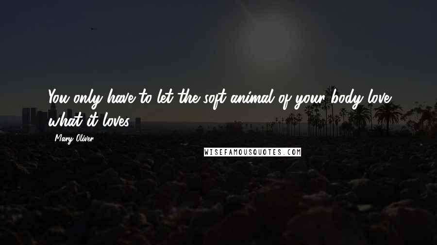 Mary Oliver Quotes: You only have to let the soft animal of your body love what it loves.