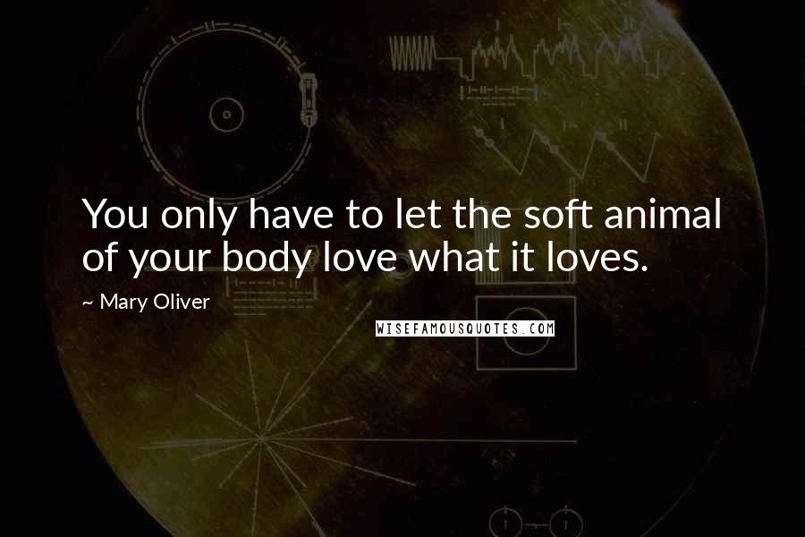 Mary Oliver Quotes: You only have to let the soft animal of your body love what it loves.