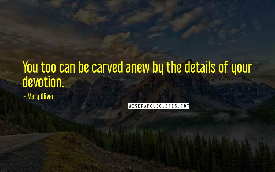 Mary Oliver Quotes: You too can be carved anew by the details of your devotion.